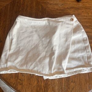 White Mini Skorr with Button Detail